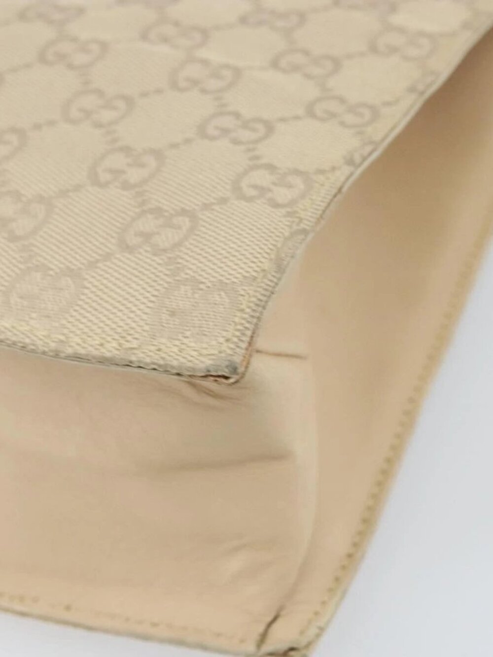 GUCCI GG Canvas Tote Bag Beige Silver 002 1053 Auth 170373 - Picture 9 of 16